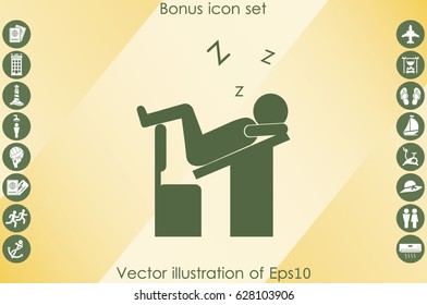 student sleeping on the table icon vector illustration EPS 10