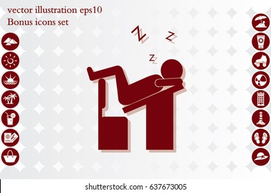 student sleeping on the table icon vector illustration EPS 10