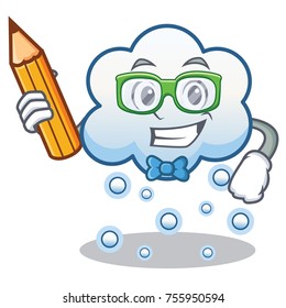 Student snow cloud character cartoon