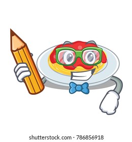Student spaghetti character cartoon style