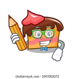 Student sponge cake character cartoon