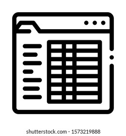 Student Statistics Folder Icon Vector. Outline Student Statistics Folder Sign. Isolated Contour Symbol Illustration