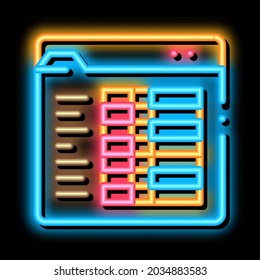 Student Statistics Folder neon light sign vector. Glowing bright icon Student Statistics Folder sign. transparent symbol illustration