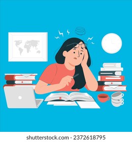 student stress concept vector design illustration