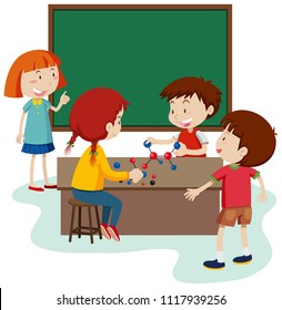 Studentenstudio-Molekül in der Klassenillustration