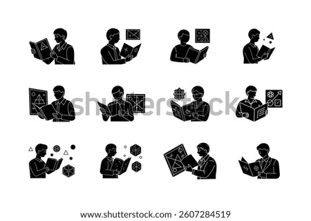 Student Studying Math Formulas Vector for Education

