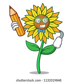 Student sunflower character cartoon style