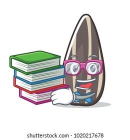 Student sunflower seed mascot cartoon