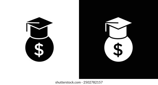 Student Support with Money icon line art vector