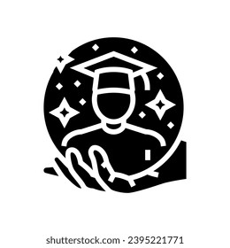 student support online learning platform glyph icon vector. student support online learning platform sign. isolated symbol illustration