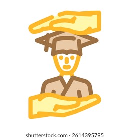 student support online learning platform color icon vector. student support online learning platform sign. isolated symbol illustration