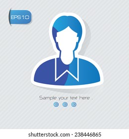 Student symbol,sticker design,blue version,clean vector