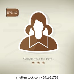 Student symbol,sticker design,brown version,clean vector