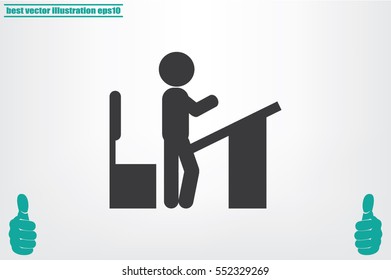 student at the table icon vector illustration EPS 10