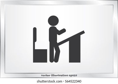 student at the table icon vector illustration EPS 10