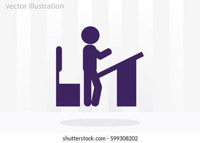 student at the table icon vector illustration EPS 10