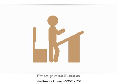 student at the table icon vector illustration EPS 10