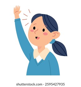 Student Talking raising hand in classroom