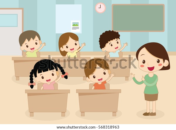 Student Teacher Attention Classroom Stock Vector (Royalty Free) 568318963