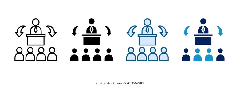 Conjunto de iconos de interacción de profesor de estudiante Colección de estilo múltiple