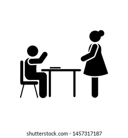 Student teacher learn pictogram icon