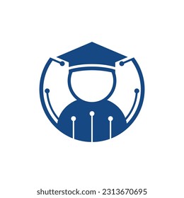 Student technology education logo icon, education symbol design, Unique and simple logo, Vector Logo Template Usable For Business Brand, Tech and Company