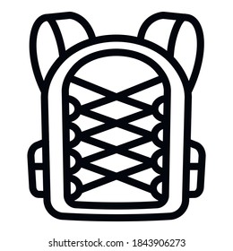 Icono de mochila textil para estudiantes. Esbozar el icono del vector de la mochila textil del estudiante para el diseño web aislado en fondo blanco