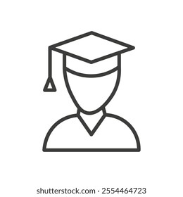 Student thin liner icon vector.