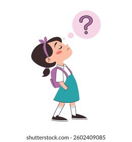 student thinking with a curious expression