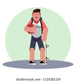 Student throws a hat