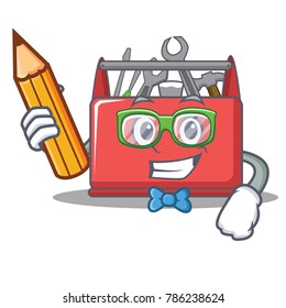 Student tool box character cartoon