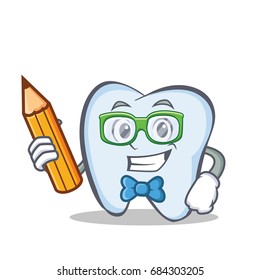 Student tooth character cartoon style