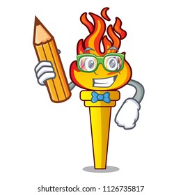 Student torch character cartoon style