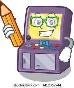 Student toy arcade machine in cartoon drawer