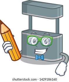 Student trade stand in the character shape