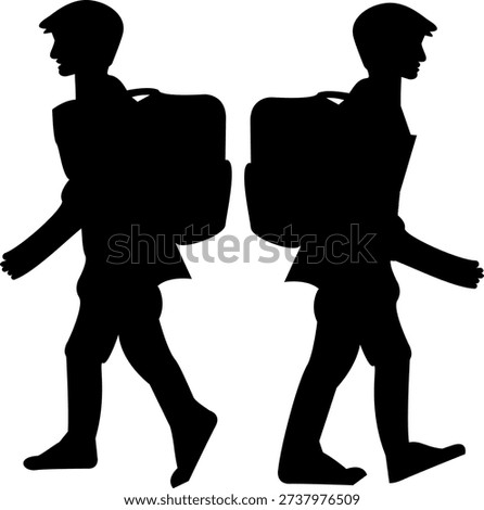 Student Traveller Walking Glyph Vector Design Icon