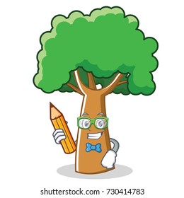 Student tree character cartoon style