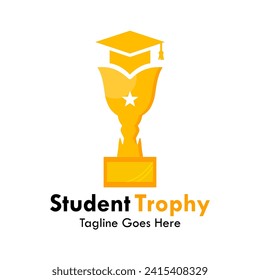 Student Trophäe Design Logo Vorlage Illustration.