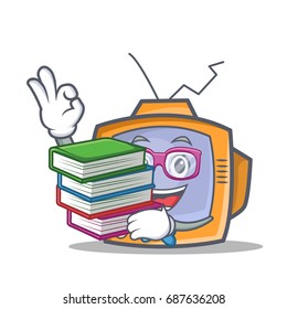 Student TV character cartoon object with book