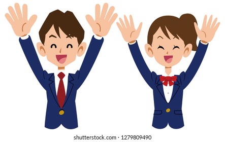 Student uniforms overjoyed