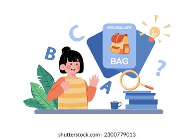 A Student Uses Flashcards To Learn Vocabulary Words