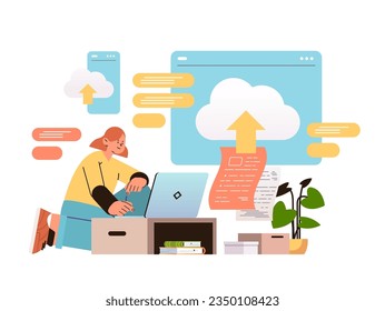 student using laptop homework submission e-learning online education concept horizontal