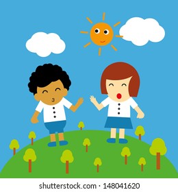 student vector cartoon style for use