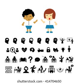 student vector cartoon and successful study symbol set 