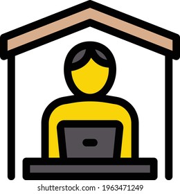student vector color line icon