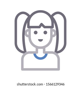 student vector colour line icon 