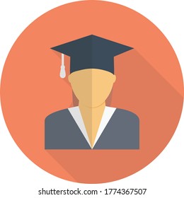 icono de color plano del vector de estudiante 