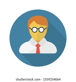 student vector flat colour icon 