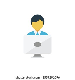 student vector flat colour icon 