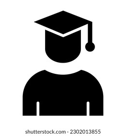 Diseño de iconos de glifos de vectores de estudiantes